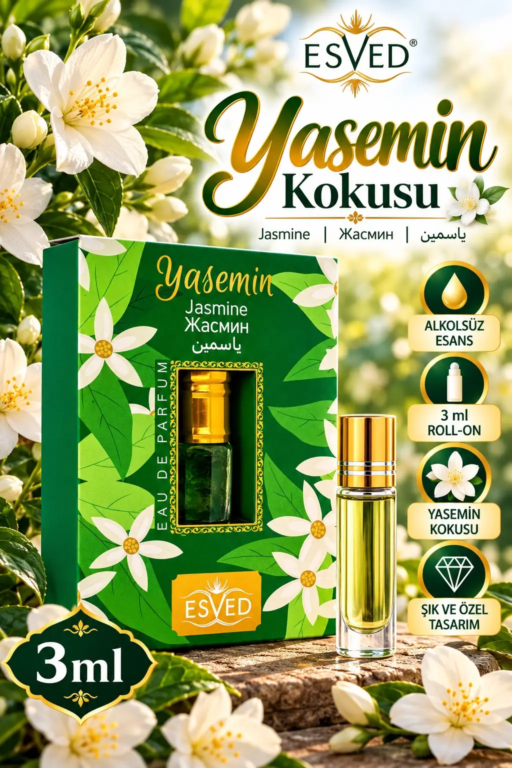 Yasemin Kokusu Parfüm esansı Alkolsüz Esans 3ml.